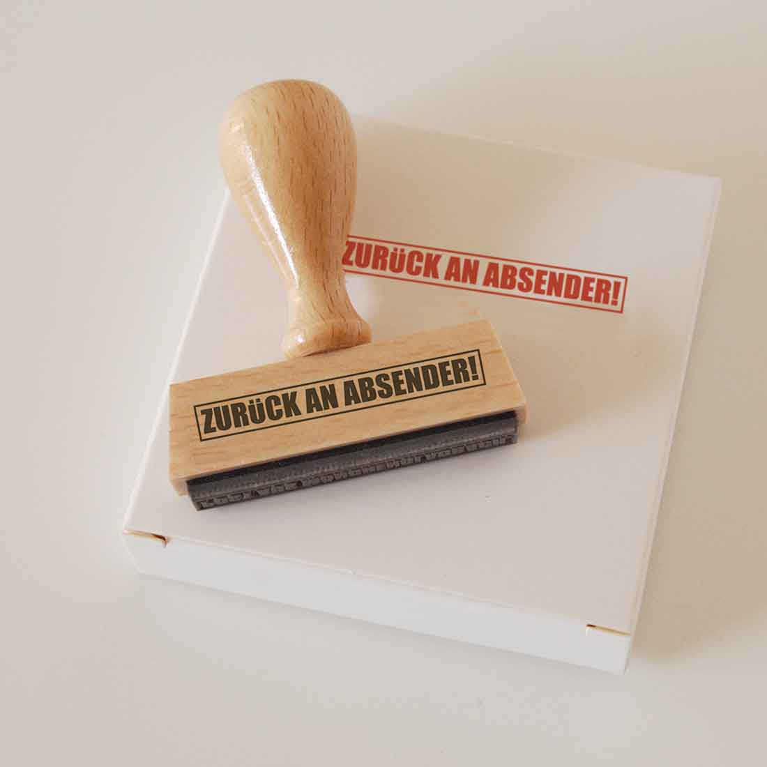 Stempel ZURÜCK AN ABSENDER! | Sachenshop.de